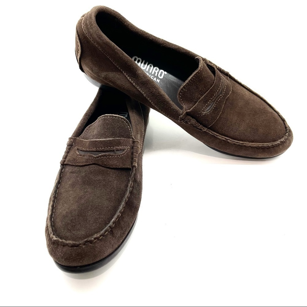 Munro Brown Suede Driving Loafers sz 8